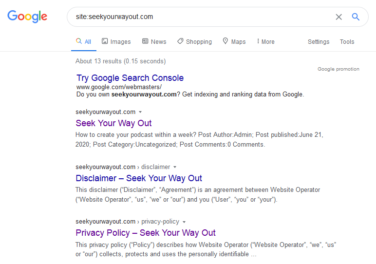 google search console