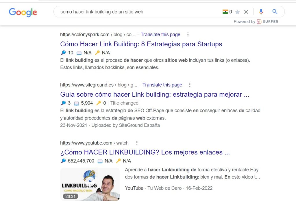 Google search